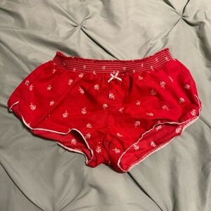 Aerie Red Striped Trim Shorts
